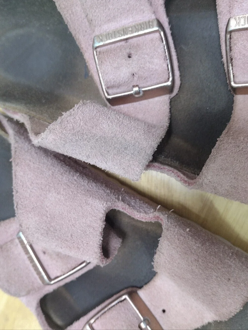BIRKENSTOCK Arizona 37 / 6 Pink Suede Slides 2 Strap Slip-on Sandals